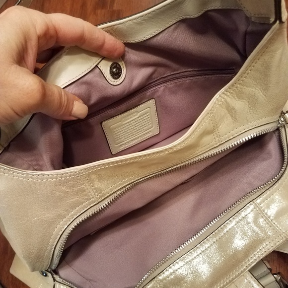 Gently used gold metallic Coach purse - Picture 3 of 3